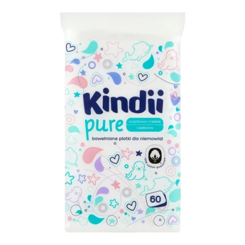 Kindii Baby Sensitive płatki bawełniane dla niemowląt 60 szt.