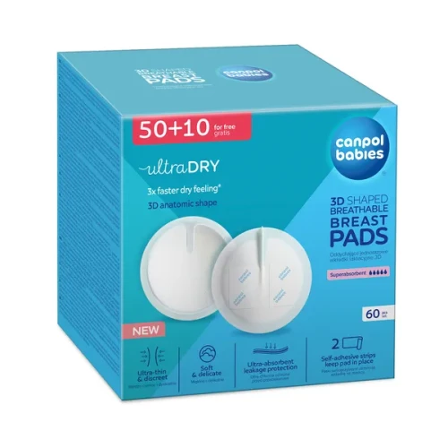 Canpol Babies Ultra Dry oddychające ultrachłonne wkładki laktacyjne 3D 60 szt.