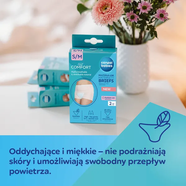 Canpol wielorazowe majtki poporodowe siateczkowe rozmiar S/M 2 szt.