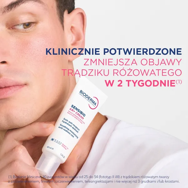 Bioderma Sensibio AR+, krem kojąco-nawilżający redukujący zaczerwienienia, 40 ml