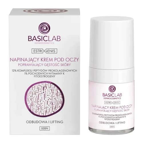 BasicLab Estrogenis, napinający krem pod oczy, na dzień, 18 ml