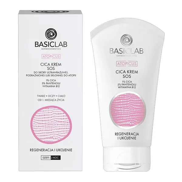 BasicLab Atopicus, krem SOS do skóry ultrawrażliwej, podrażnionej lub skłonnej do atopii, 75 ml