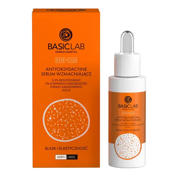 BasicLab Esteticus Antyoksydacyjne serum wzmacniające 0,5% ergotioneiny, 5% kompleksu 30 ml