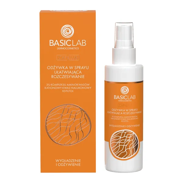 BasicLab Capillus, odżywka w sprayu ułatwiająca rozczesywanie, Wygładzenie i Odżywienie, 150 ml
