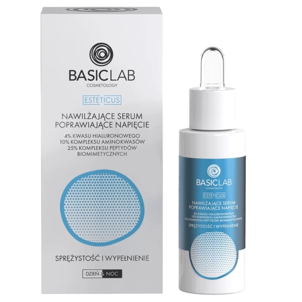 Basiclab Dermocosmetics Esteticus Nawilżające serum poprawiające napięcie 4% kw. hialuronowego, 30 ml