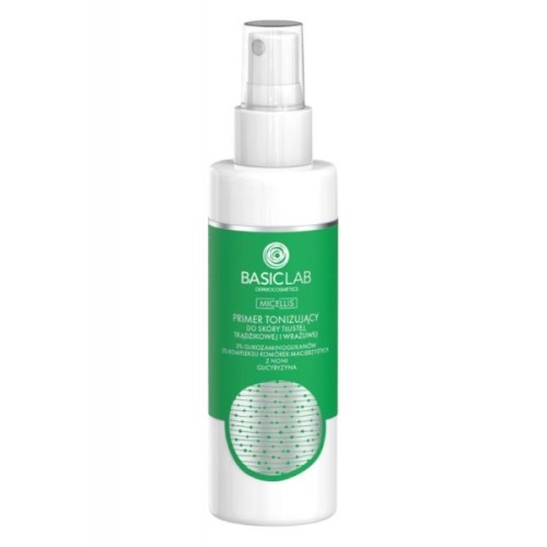 BasicLab, primer tonizujący, do skóry tłustej, trądzikowej i wrażliwej, 150 ml