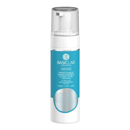 BasicLab Micellis, nawilżająca pianka myjąca do skóry suchej i wrażliwej, 150 ml