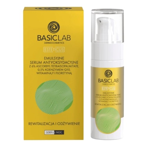 BASICLAB Esteticus Emulsyjne serum antyoksydacyjne Rewitalizacja i Odżywienie, 30ml