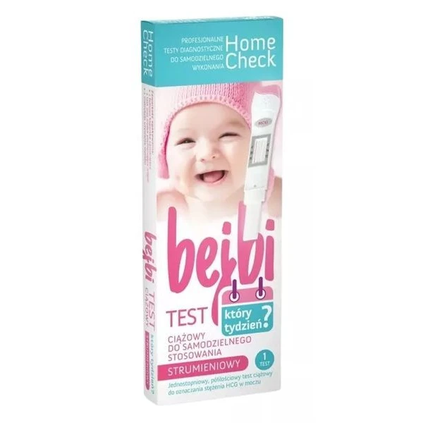 Home Check Test diagnostyczny, Bejbi który tydzień?, test ciążowy, strumieniowy, 1 sztuka