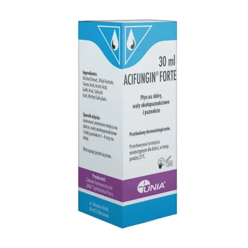 Acifungin forte, płyn na skórę, wały paznokciowe i paznokcie, 30 ml