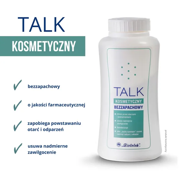 Ziołolek, talk kosmetyczny, bezzapachowy, 100 g