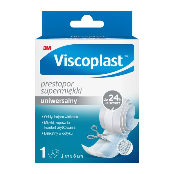 Viscoplast Prestopor Supermiękki, plaster do cięcia, 1 m x 6 cm, 1 szt.