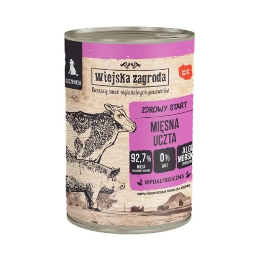 Wiejska Zagroda Karma mokra dla psa Mięsna uczta (szczeniak) 400g