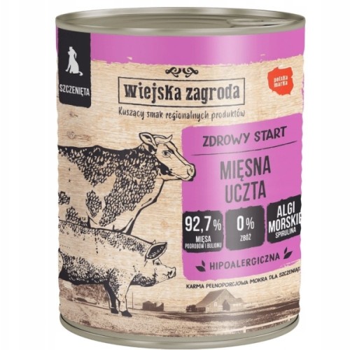 Wiejska Zagroda Karma mokra dla psa Mięsna uczta (szczeniak) 800g