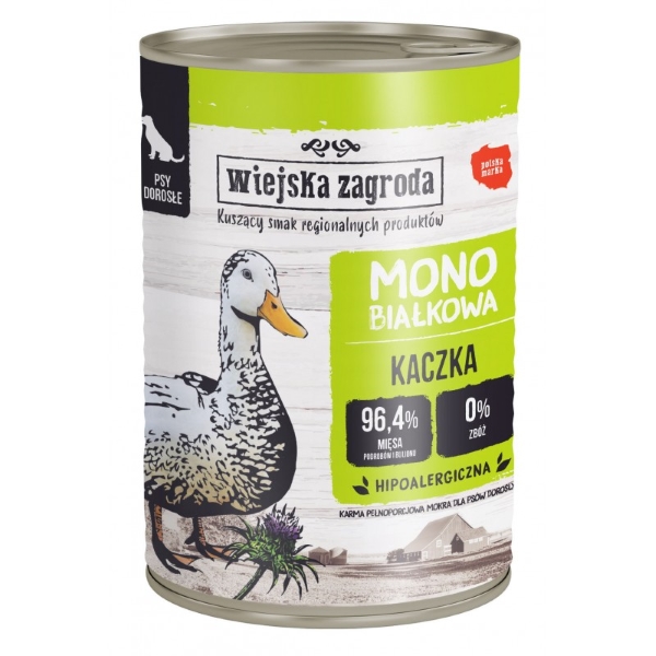 Wiejska Zagroda Karma mokra dla psa Monobiałkowa Kaczka (dorosły) 400g