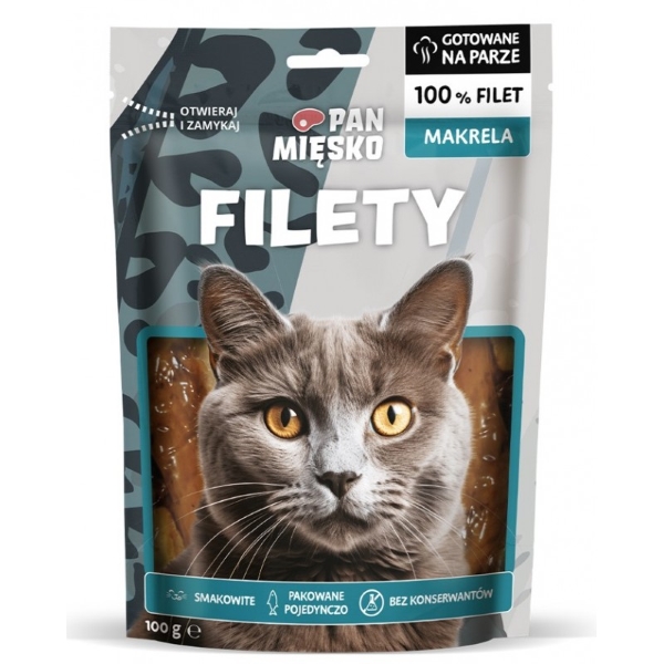 Pan Mięsko Przysmak dla kota Filety Makrela (dorosły) 100g