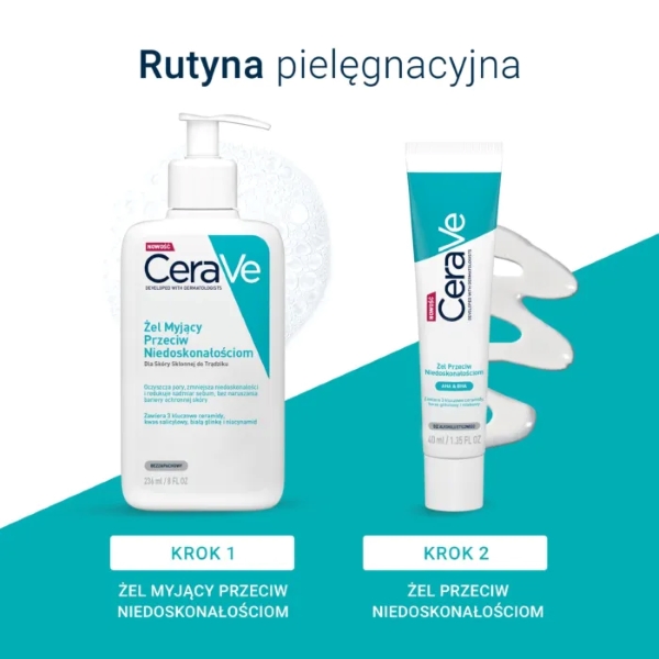 CeraVe, żel przeciw niedoskonałościom, dla skóry tłustej i skłonnej do trądziku, 40ml
