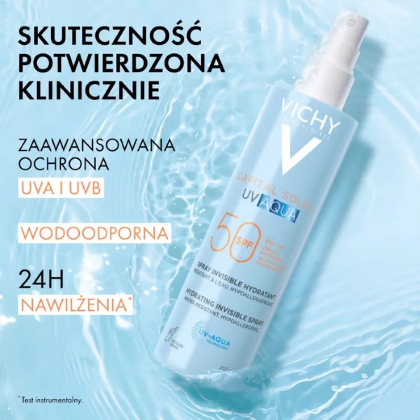 Vichy Capital Soleil UV-Aqua Spray ochronny do ciała, SPF50, 200 ml