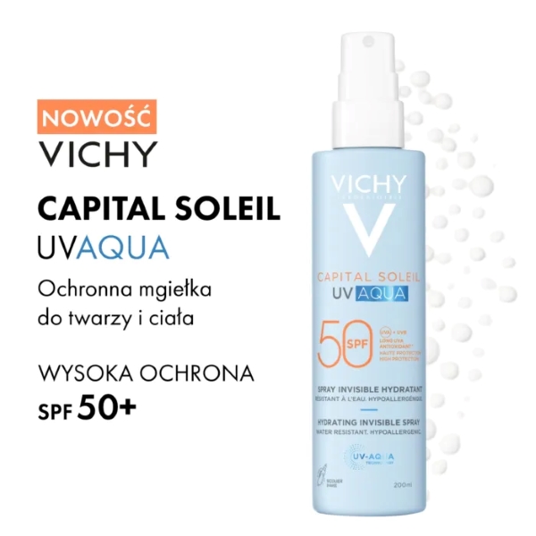 Vichy Capital Soleil UV-Aqua Spray ochronny do ciała, SPF50, 200 ml