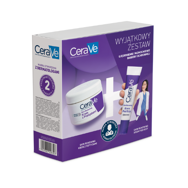 CeraVe Skin Renewing, świąteczny zestaw prezentowy (krem z peptydami 48 g + krem pod oczy 14 ml)