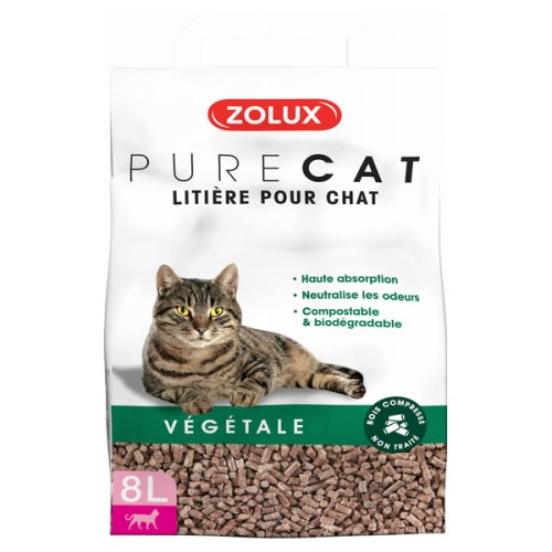 ZOLUX Żwirek dla kota roślinny naturalny PURECAT 8 l