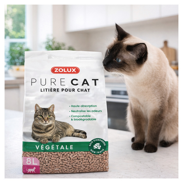 ZOLUX Żwirek dla kota roślinny naturalny PURECAT 8 l