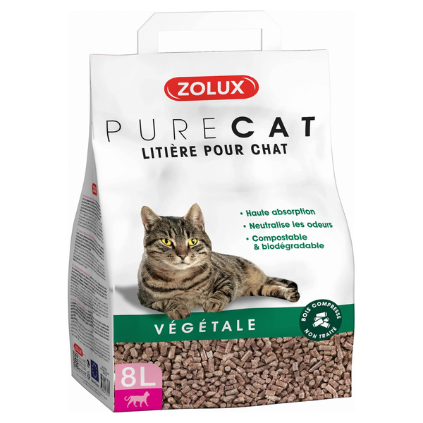 ZOLUX Żwirek dla kota roślinny naturalny PURECAT 8 l