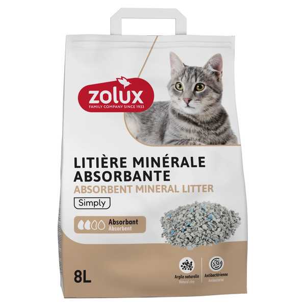 ZOLUX Żwirek dla kota mineralny pochłaniający perfumowany PURECAT 8 l