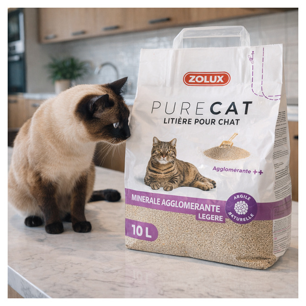ZOLUX Żwirek dla kota zbrylający naturalny PURECAT 10 l