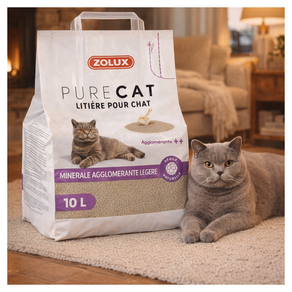 ZOLUX Żwirek dla kota zbrylający naturalny PURECAT 10 l