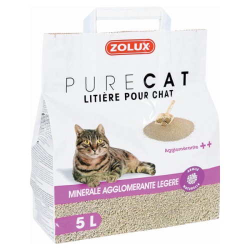 ZOLUX Żwirek dla kota zbrylający naturalny PURECAT 5 l
