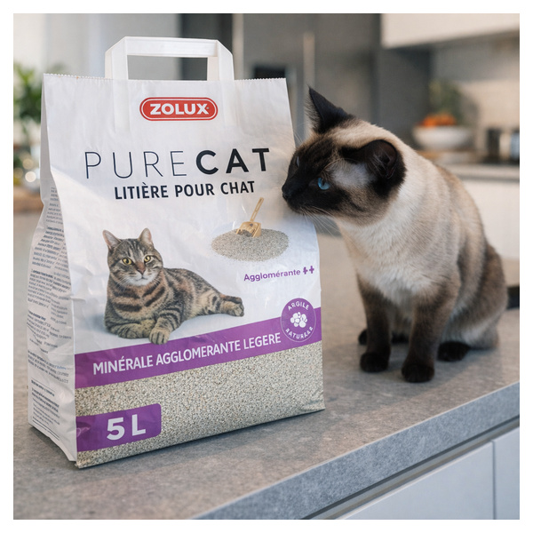 ZOLUX Żwirek dla kota zbrylający naturalny PURECAT 5 l
