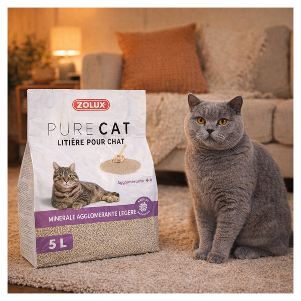 ZOLUX Żwirek dla kota zbrylający naturalny PURECAT 5 l