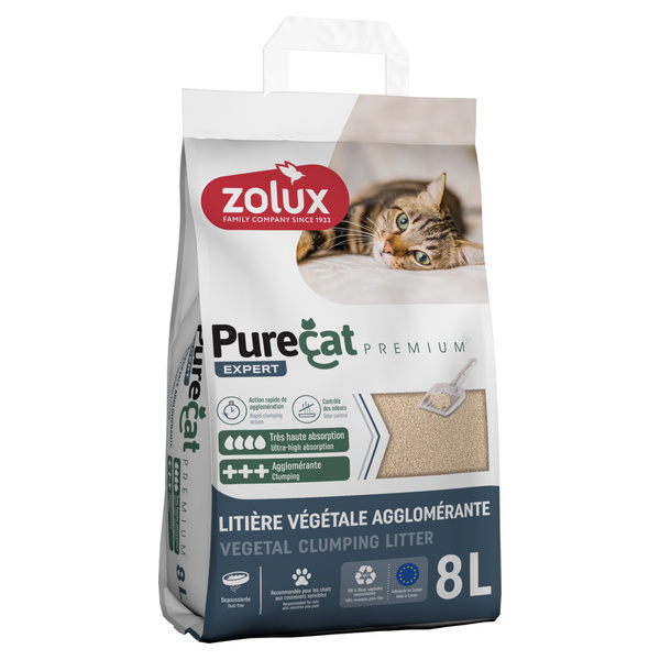 476326_08.jpgZOLUX Żwirek dla kota zbrylający roślinny PURECAT PREMIUM 8L
