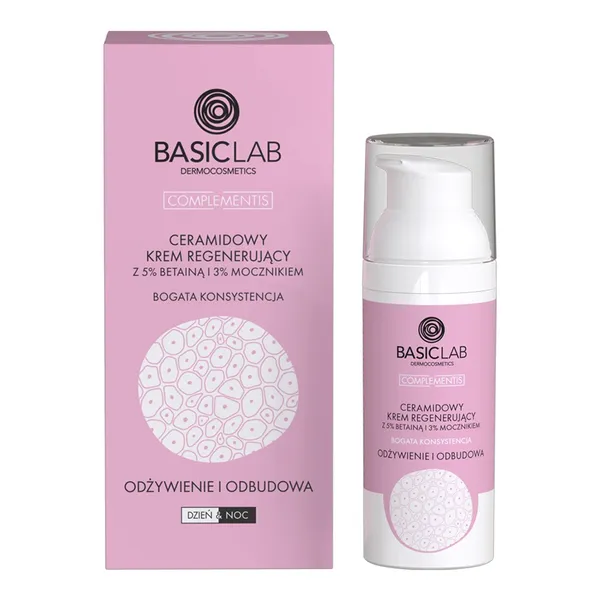 BasicLab Compelmentis ceramidowy krem regenerujący o bogatej konsystencji 50 ml
