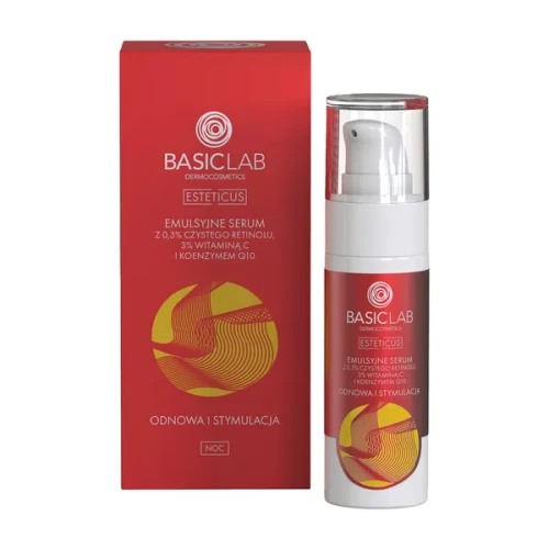 BasicLab Esteticus serum z 0,3% retinolu 3% witaminą C i koenzymem Q10 30 ml