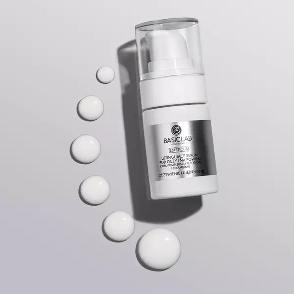 BasicLab Esteticus serum pod oczy i na powieki z 10% kompleksem peptydów i ceramidami Odżywienie i Ujędrnienie 15 ml
