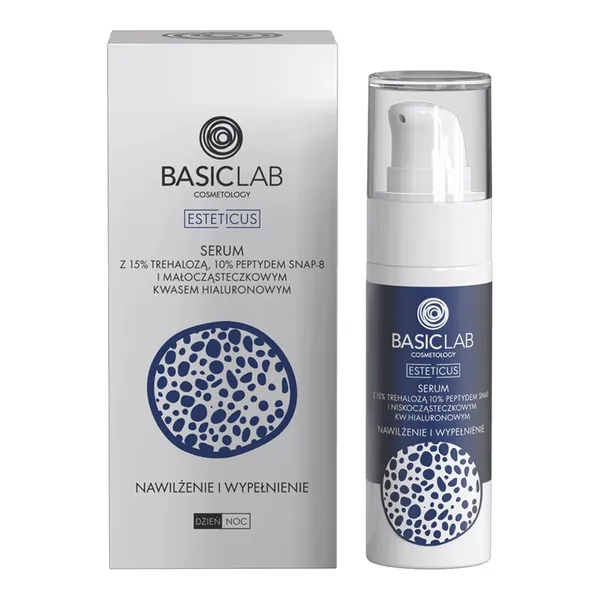 BasicLab Esteticus serum z 15% trehalozą 10% neuropeptydem SNAP-8, Nawilżenie i Wypełnienie 30 ml