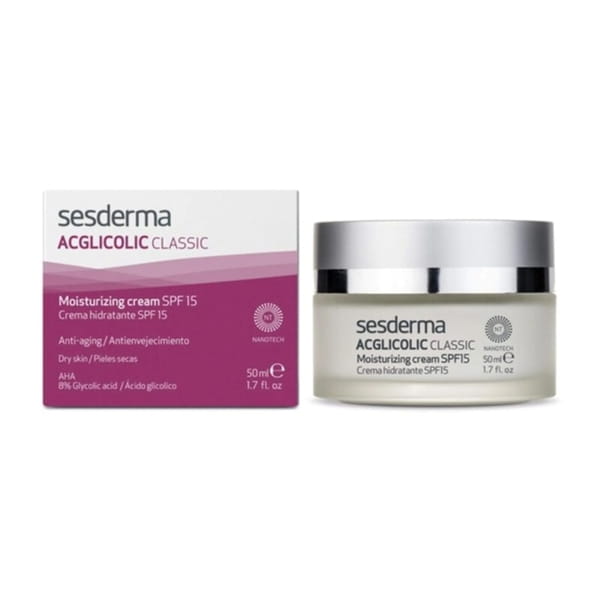 Крем для лица Sesderma Acglicolic Classic SPF 15, увлажняющий, с гликолевой кислотой 8%, для сухой кожи, 50 мл